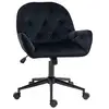 Image de Chaise de bureau velours design chesterfield effet capitonné piètement métal noir