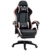 Image de Chaise gaming - Vinsetto - ergonomique avec dossier inclinable à 135° - et soutien lombaire appui-tête repose-pieds - rose
