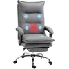 Image de Fauteuil de bureau - Vinsetto - massant et chauffant - hauteur réglable dossier inclinable - microfibre - 66x74x1215cm - gris