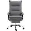 Image de Fauteuil de bureau massant chauffant inclinable réglable repose-pieds rétractable microfibre gris