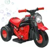 Image de Moto électrique enfants - AIYAPLAY - 3 roues fonction bulles effets lumineux et sonores - plastique et métal - 80x36x435cm - rouge