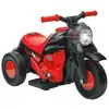 Image de Moto électrique enfant chopper 6v env. 3kmh 3 roues effets lumineux sonores fonction bulles rouge noir