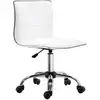 Image de Chaise de bureau design style chesterfield acier chromé revêtement synthétique blanc