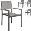 Image de Lot De 4 Chaises De Jardin Alu Textilène Pvc Effet Bois