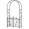 Image de Arche De Jardin Avec Portillon Treillis Style Fer Forgé Acier Thermolaqué Noir