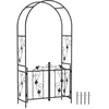 Image de Arche de jardin - Outsunny - en acier - avec double porte - pour décoration de cérémonie - 107 x 45 x 217 cm - noir