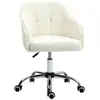Image de Chaise de bureau tissu bouclette design hauteur réglable pivotante piètement acier crème
