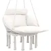 Image de Chaise suspendue de jardin - grand coussin inclus - macramé coton polyester blanc cassé