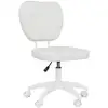 Image de Chaise de bureau design chersterfied dossier arrondi 2 boutons synthétique blanc