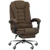 Image de Fauteuil de bureau manager grand confort repose-pied dossier inclinable accoudoirs rembourrés lin beige