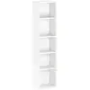 Image de Étagère cube colonne - bibliothèque - rangement 5 compartiments - dim. 30 x 24 x 133 cm - blanc