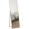 Image de Grand miroir pleine longueur rectangulaire 50 x 160 cm - miroir sur pied ou mural - doré