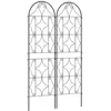 Image de Support pour plantes grimpantes - Outsunny - lot de 2 - avec motif irrégulier - pour légume vigne fleur - métal - 50 x 180 cm - noir