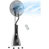 Image de Ventilateur brumisateur - HOMCOM - 90 W 125 cm - télécommande minuterie oscillation à 75° tête inclinable et roulettes - noir