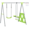 Image de Portique Balançoire Enfant 4 En 1 Acier Gris Vert Pomme