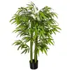 Image de Bambou artificiel h.1,40m 6 pieds 780 feuilles denses réalistes pot inclus vert