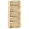 Image de Étagère cube colonne - bibliothèque - rangement 5 compartiments - dim. 60 x 24 x 133 cm - effet bois naturel