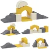 Image de Parcours motricité bébé - blocs mousse éducatifs - AIYAPLAY - modulable 7 pièces et housse lavable - revêtement en velours - jaune