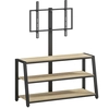 Image de Meuble Tv Avec Support Orientable 35° - 3 Étagères - Acier Noir Effet Bois