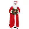 Image de Figurine de père , debout de père rouge traditionnelle 110 cm, commande vocale, musique festive, bras pliables, pour les décorations d'intérieur et de fête