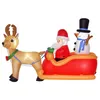 Image de Père Noël gonflable avec traîneau et rennes - HOMCOM - 5 lumières LED - intérieure extérieure - polyester - 200x80x128cm - rouge