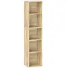 Image de Étagère cube colonne - bibliothèque - rangement 5 compartiments - dim. 30 x 24 x 133 cm - effet bois naturel