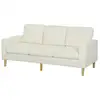 Image de Canapé 3 places velours côtelé style nordique coussins déhoussables beige clair
