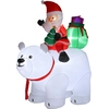 Image de Ours Polaire Gonflable Led De Noël H.2m Avec Père Noël Et Hotte
