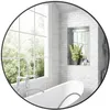 Image de Miroir salle de bain - HOMCOM - diamètre 70 cm - cadre en métal - mural - facile à installer - pour chambre salon entrée - noir