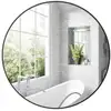 Image de Miroir mural rond dia. 70 cm cadre métal noir