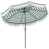 Image de Parasol de jardin 27 m - Outsunny - parasol inclinable dextérieur UPF 30+ - manivelle 8 baleines - bleu clair et blanc