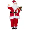 Image de Figurine de père , debout de père rouge traditionnelle 120 cm, commande vocale, lumières led scintillantes, musique, bras pliables, pour les décorations d'intérieur et de fête