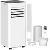 Image de Climatiseur mobile - HOMCOM - 7000 BTU/H - 4 en 1 refroidissement ventilateur déshumidificateur - minuterie et télécommande - blanc