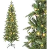 Image de Sapin de Noël artificiel - HOMCOM - slim - 180 lumières 8 modes déclairage 605 branches - plastique ignifuge - 180H cm - vert
