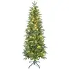 Image de Sapin artificiel led x 200 blanc chaud 8 modes h.180 cm 605 branches support vert