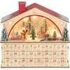 Image de Calendrier De L'avent Led En Bois Scène Fôret Enneigée Avec Rennes