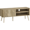 Image de Meuble Tv Design Effet Cannelé Naturel Porte 2 Niches