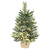 Image de Sapin De Noël Artificiel Led De Table Bureau H.60cm Avec Décorations Toile De Lin