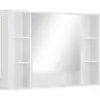 Image de Armoire murale salle de bain avec miroir - 7 niches, étagère - 100 x 15 x 70 cm - mdf blanc