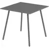 Image de Table À Manger De Jardin 4 Personnes Plateau À Lattes Acier Époxy Gris