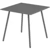 Image de Table à manger de jardin 4 personnes dim. 80 x 80 x 74 cm plateau à lattes acier époxy gris