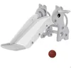 Image de Toboggan pour enfants - AIYAPLAY - 3 en 1 - en forme de girafe - panier de basket escalade et ballon - 106 x 515 x 52 cm - gris