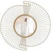 Image de Miroir décoratif mural - HOMCOM - 60 cm - fixation à 360° - détails plissés - pour salon chambre à coucher bureau - doré