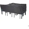 Image de Housse de table de jardin rectangulaire grise 200 x 130 cm