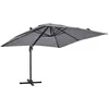 Image de Parasol déporté rotatif 3 x 3m en aluminium gris