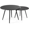 Image de Lot de 2 tables basses de jardin en acier anthracite Palavas Oviala