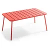 Image de Table basse de jardin acier rouge 90 x 50 cm Palavas Oviala
