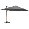 Image de Parasol déporté carré 3x3m effet bois anthracite Brescia - Oviala