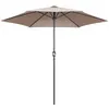 Image de Parasol droit 3m inclinable à manivelle en aluminium taupe - Oviala