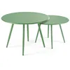 Image de Lot de 2 tables basses de jardin en acier vert cactus Palavas Oviala